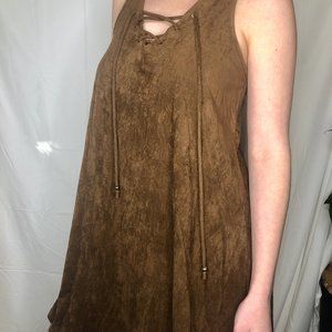 Gianni Bini Brown Suede Mini Dress
